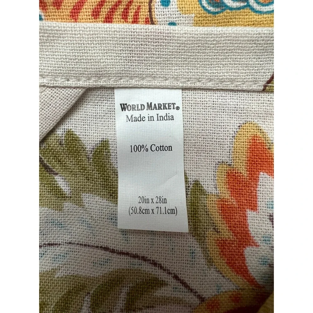 World Market Tea Towels Set of 2 Red Floral Paisley 20x28 Brand New Boho Kitchen